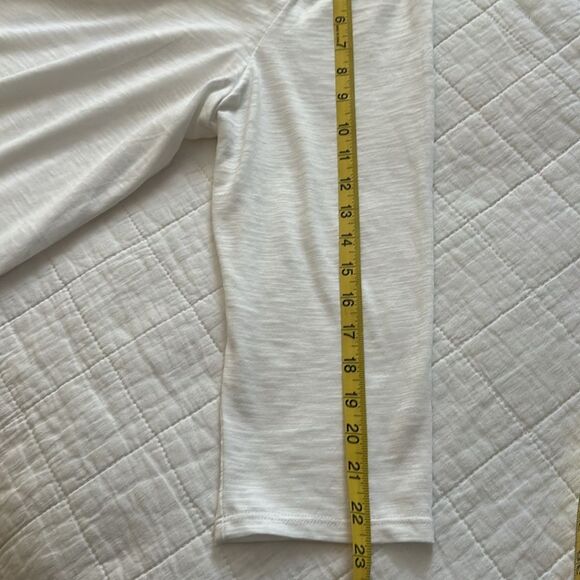 Chico’s Size 3 XL White Puff Sleeve Top V-Neck Cotton Modal Blend Long Sleeve - Picture 11 of 11